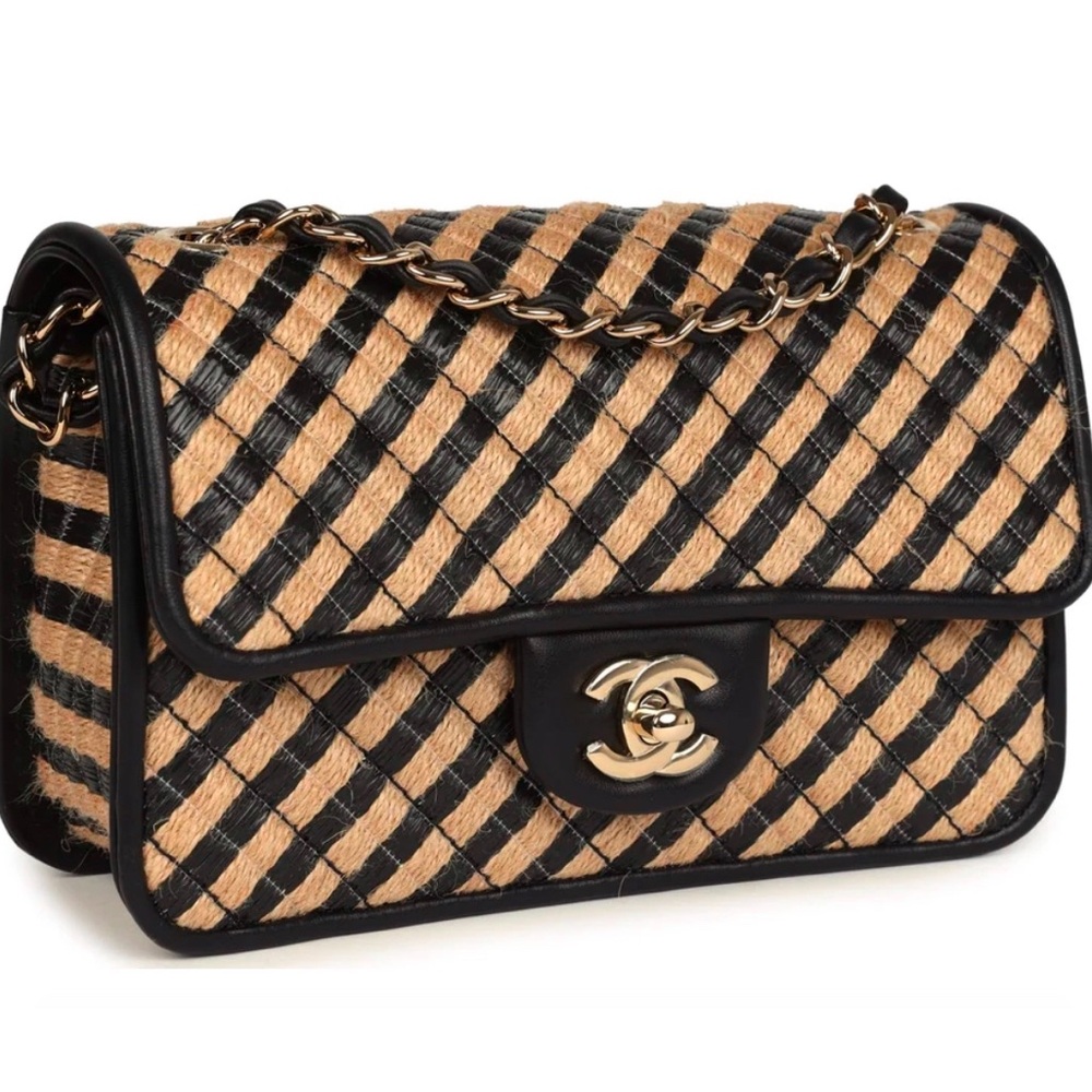 New Chanel super rare raffia small flap
